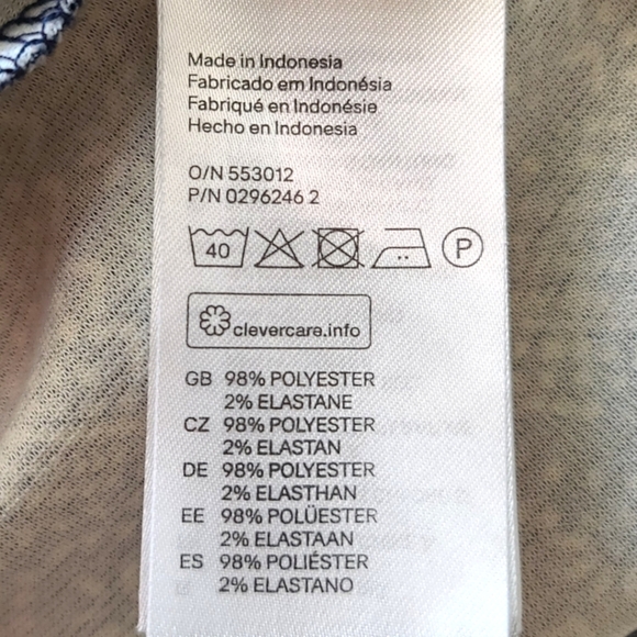 H&M Sleeveless Below Knee A-Line Dress Dark Blue Pattern Size Large - Picture 9 of 9